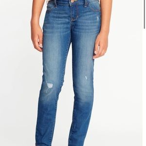 Mid-Rise Distressed Jeggings for Girls.